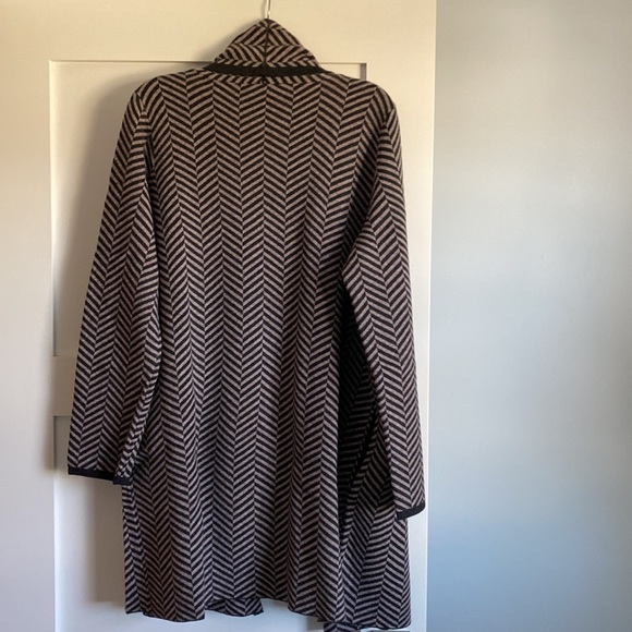 Long open collar knit cardigan - Picture 4 of 4